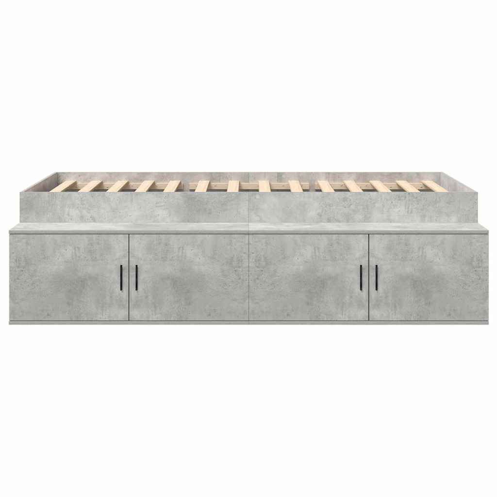 vidaXL Ramka łóżka Betonowy szary 90 x 200 cm Materiał drewnopochodny