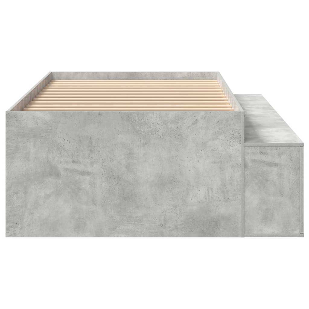 vidaXL Ramka łóżka Betonowy szary 90 x 200 cm Materiał drewnopochodny