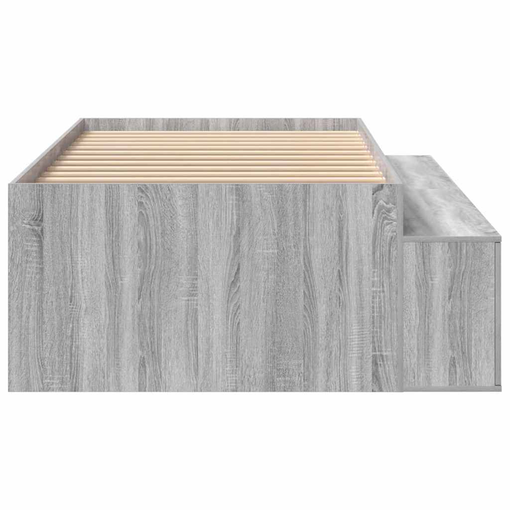 vidaXL Ramka łóżka Szary Sonoma 90 x 200 cm Materiał drewnopochodny
