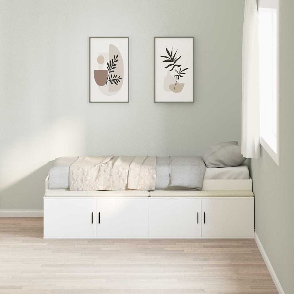 vidaXL Ramka łóżka Biały 80 x 200 cm Materiał drewnopochodny