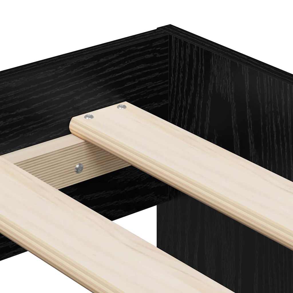 vidaXL Ramka łóżka Czarny Dąb 80 x 200 cm Materiał drewnopochodny