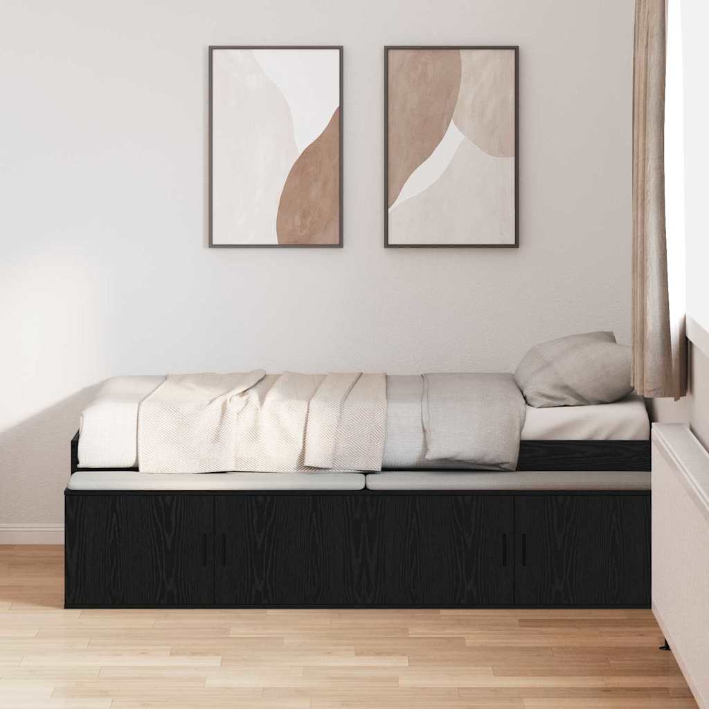 vidaXL Ramka łóżka Czarny Dąb 80 x 200 cm Materiał drewnopochodny