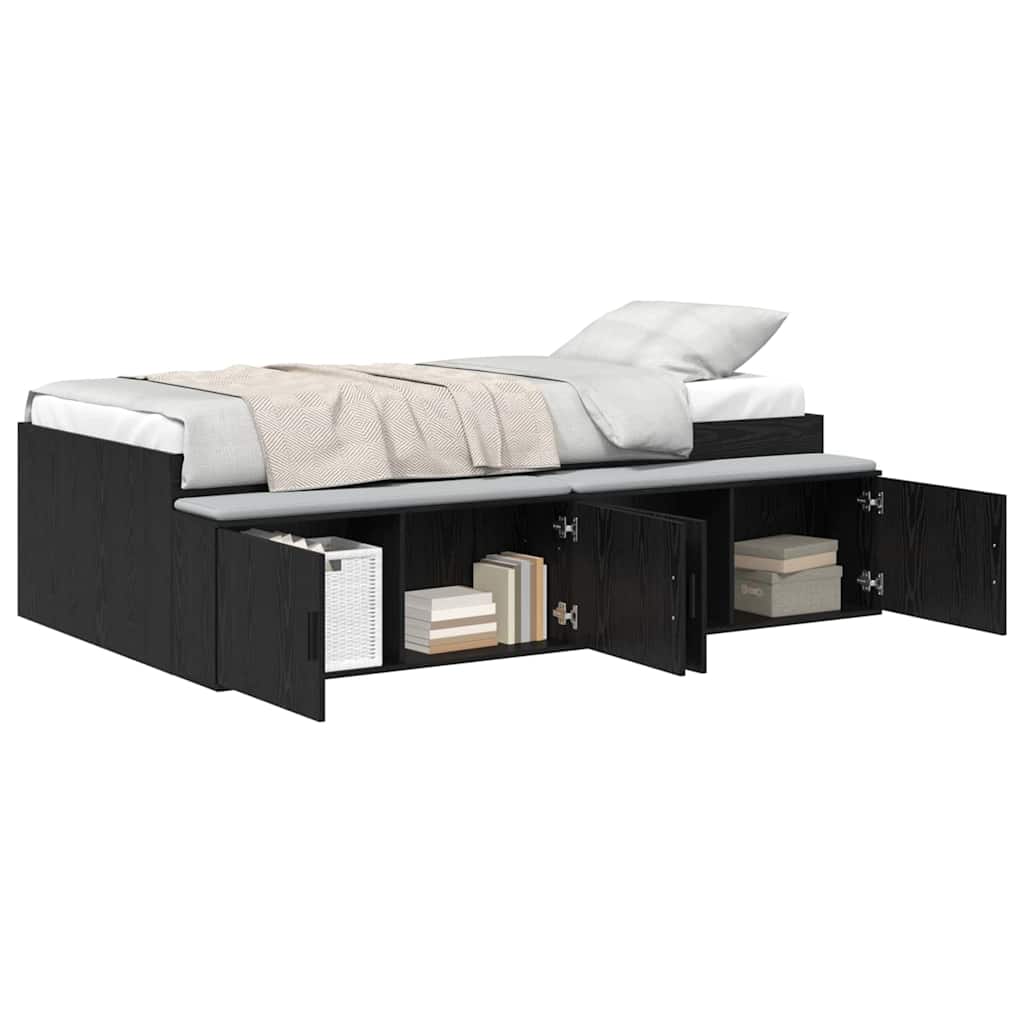 vidaXL Ramka łóżka Czarny Dąb 80 x 200 cm Materiał drewnopochodny