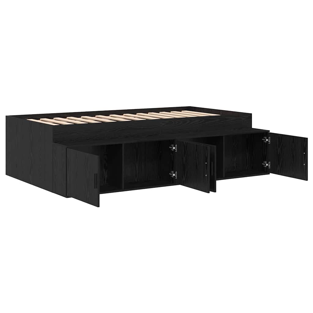 vidaXL Ramka łóżka Czarny Dąb 80 x 200 cm Materiał drewnopochodny