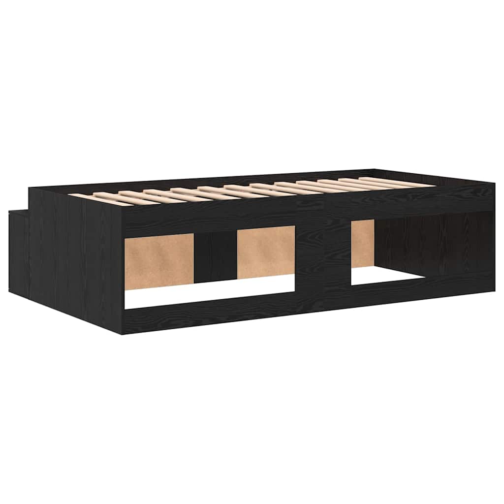 vidaXL Ramka łóżka Czarny Dąb 80 x 200 cm Materiał drewnopochodny