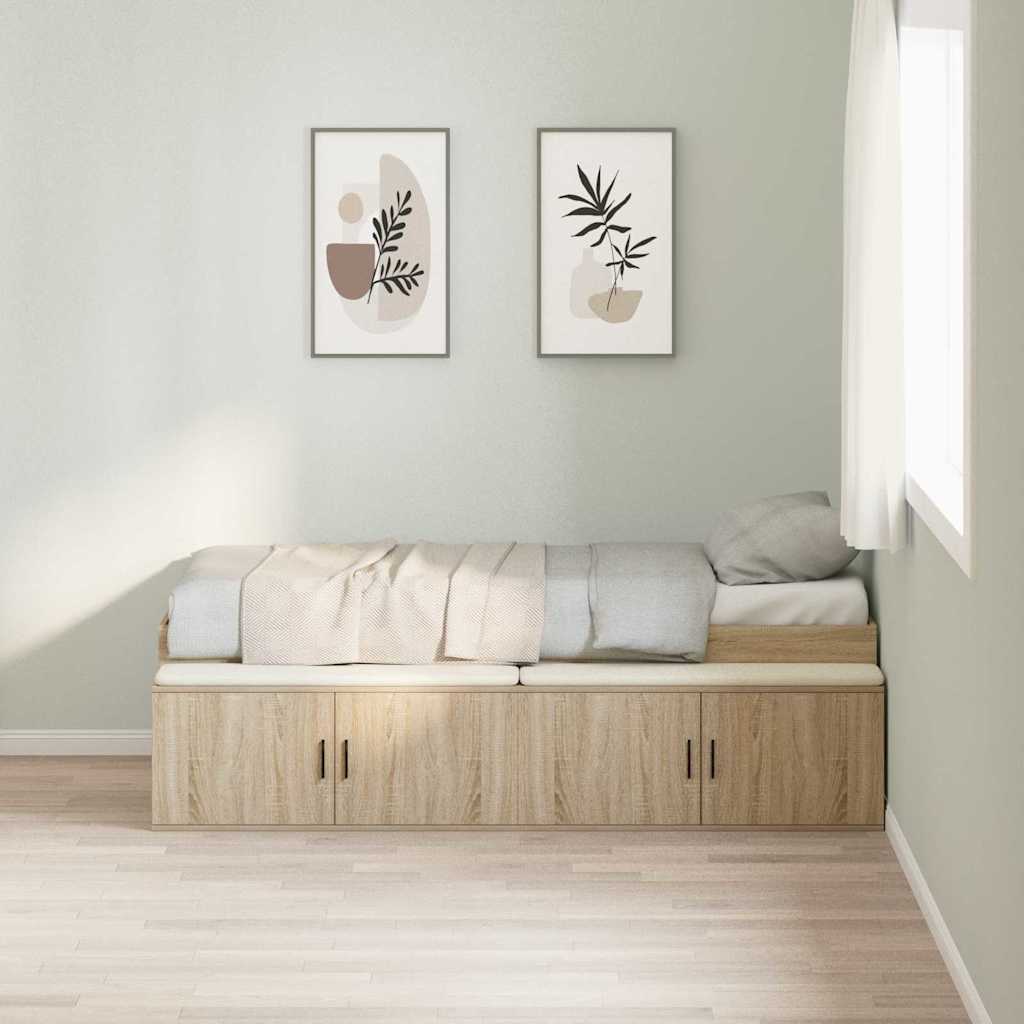 vidaXL Ramka łóżka Dąb Sonoma 80 x 200 cm Materiał drewnopochodny