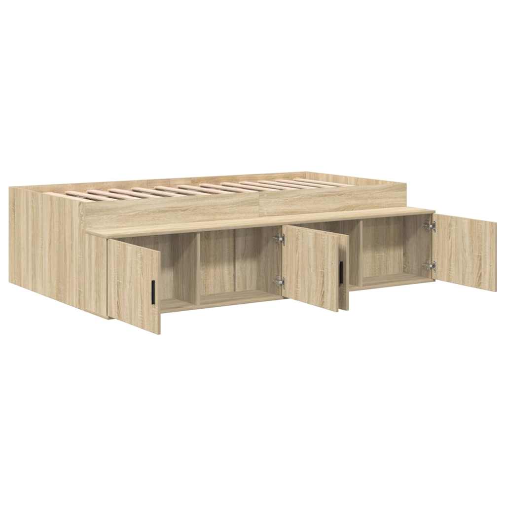 vidaXL Ramka łóżka Dąb Sonoma 80 x 200 cm Materiał drewnopochodny