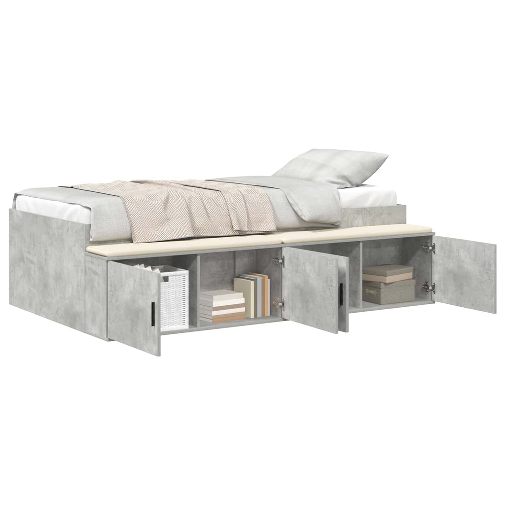 vidaXL Ramka łóżka Betonowy szary 80 x 200 cm Materiał drewnopochodny