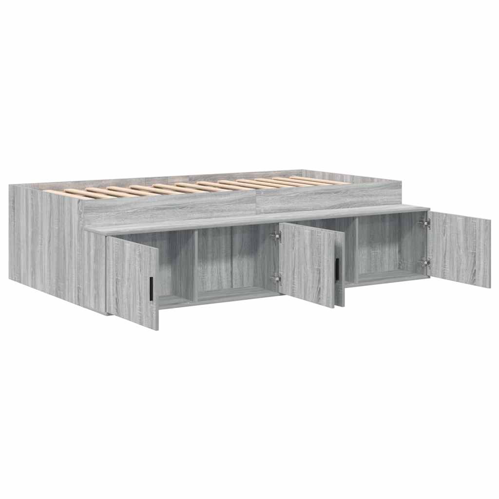 vidaXL Ramka łóżka Szary Sonoma 80 x 200 cm Materiał drewnopochodny