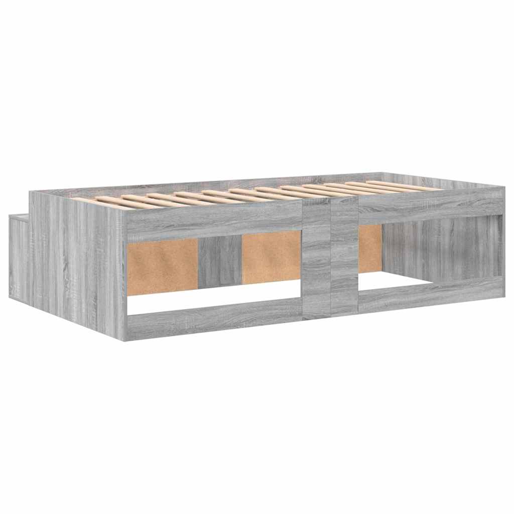 vidaXL Ramka łóżka Szary Sonoma 80 x 200 cm Materiał drewnopochodny