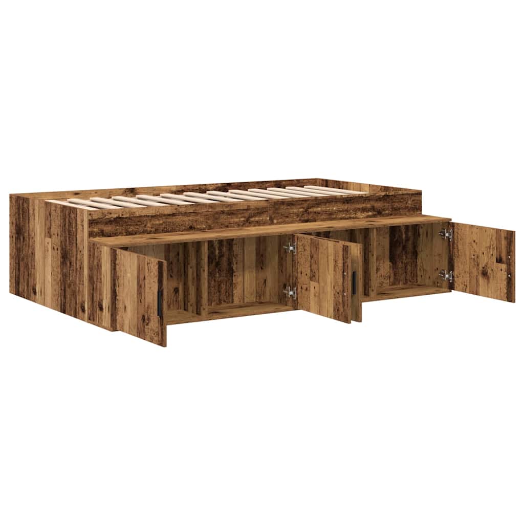 vidaXL Ramka łóżka Stare drewno 80 x 200 cm Materiał drewnopochodny