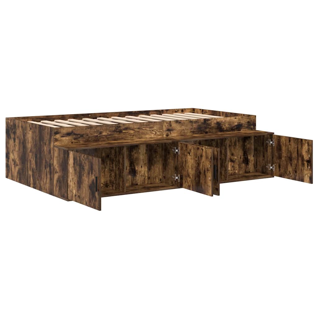 vidaXL Ramka łóżka Dąb wędzony 90 x 190 cm Materiał drewnopochodny