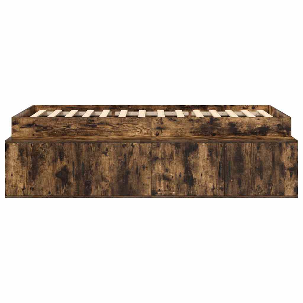 vidaXL Ramka łóżka Dąb wędzony 90 x 190 cm Materiał drewnopochodny