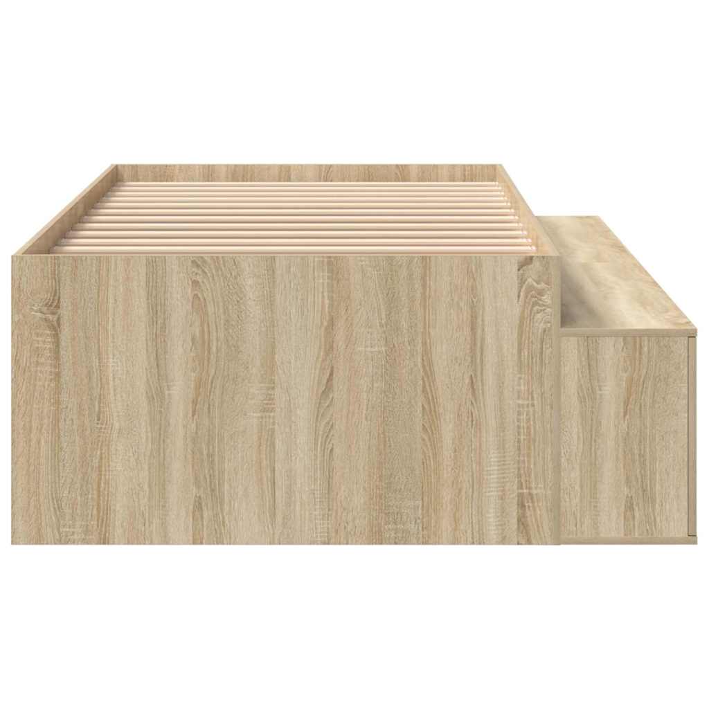 vidaXL Ramka łóżka Dąb Sonoma 70 x 190 cm Materiał drewnopochodny