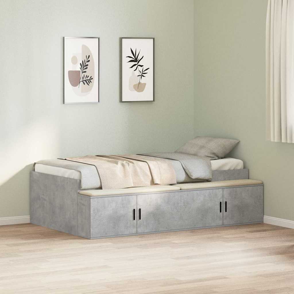 vidaXL Ramka łóżka Betonowy szary 70 x 190 cm Materiał drewnopochodny