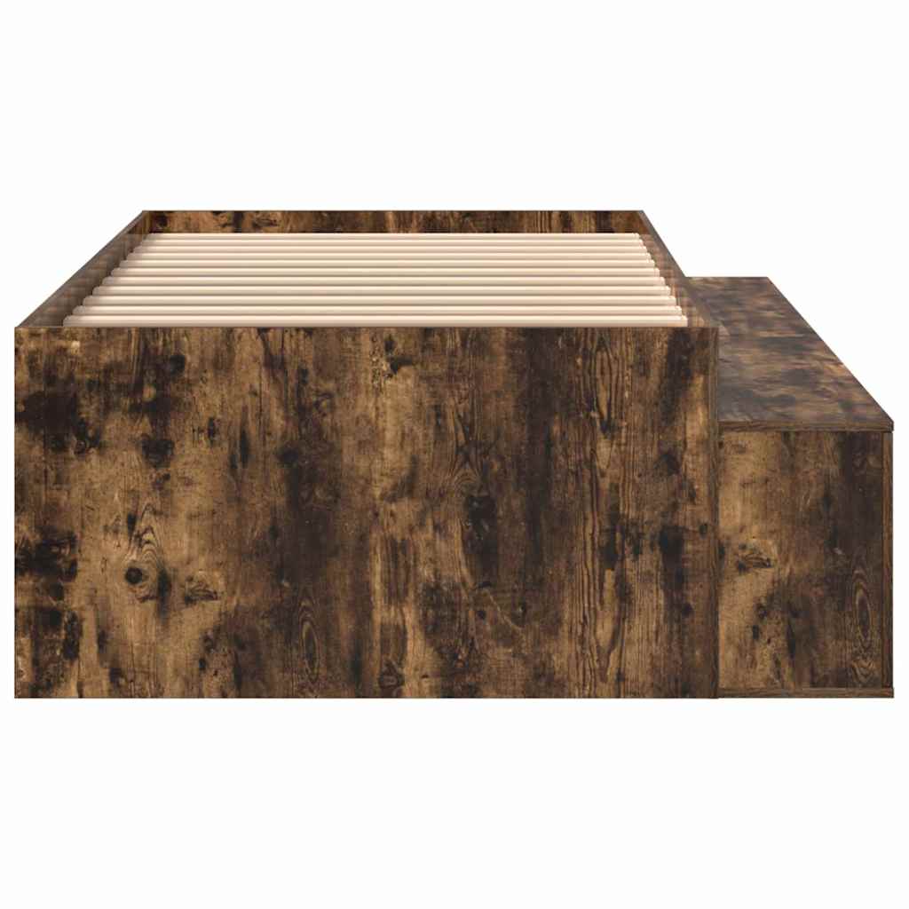 vidaXL Ramka łóżka Dąb wędzony 70 x 190 cm Materiał drewnopochodny