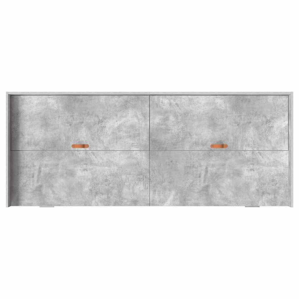 vidaXL Ramka łóżka Z zagłówkiem Betonowy szary 98,5 x 200 cm