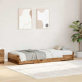 vidaXL Ramka łóżka Stare drewno 98,5 x 200 cm Materiał drewnopochodny