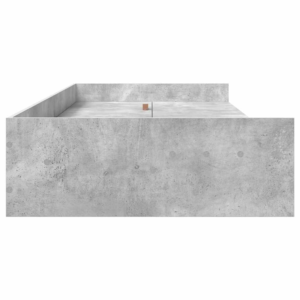 vidaXL Ramka łóżka Betonowy szary 90 x 200 cm Materiał drewnopochodny