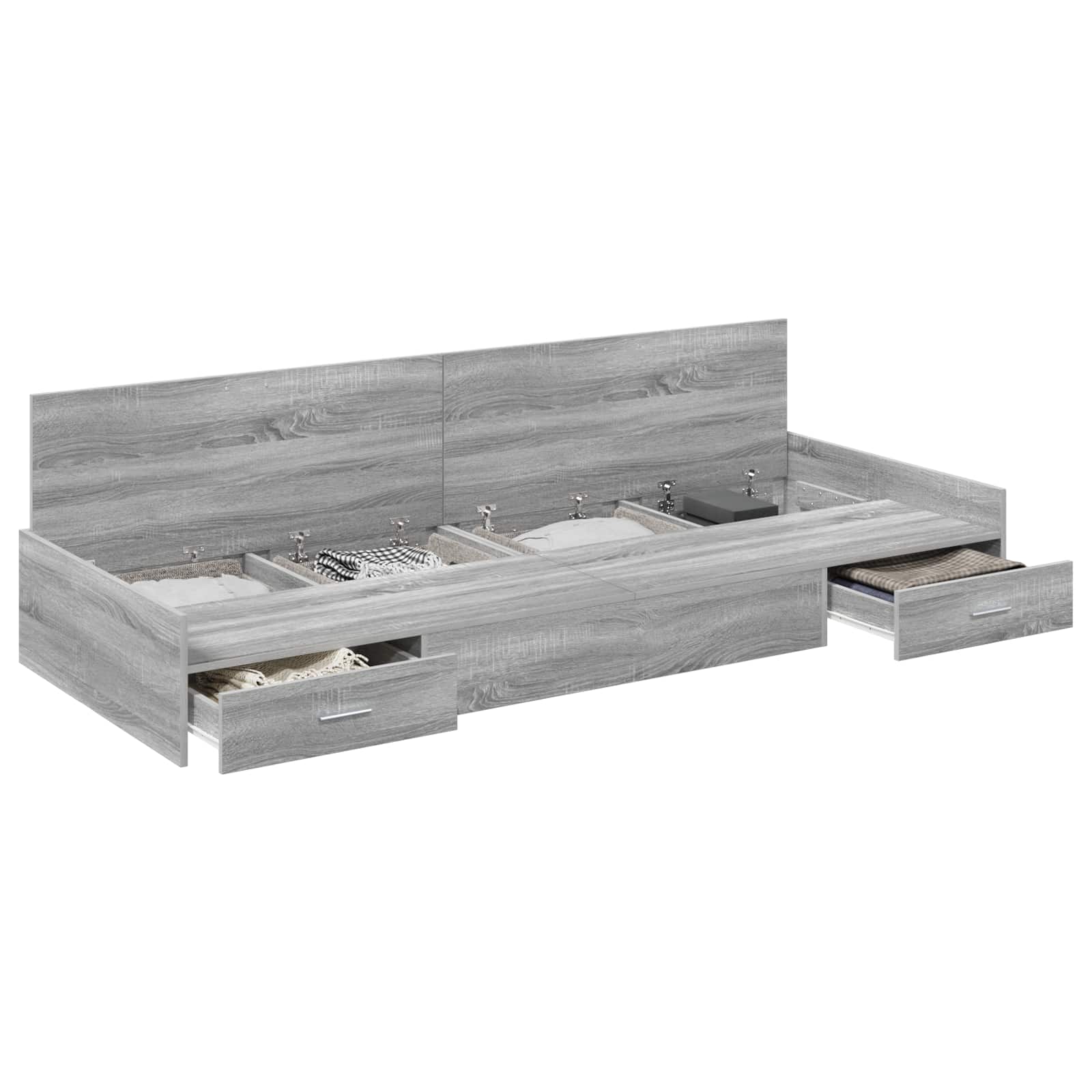 vidaXL Ramka łóżka Szary Sonoma 90 x 200 cm Materiał drewnopochodny