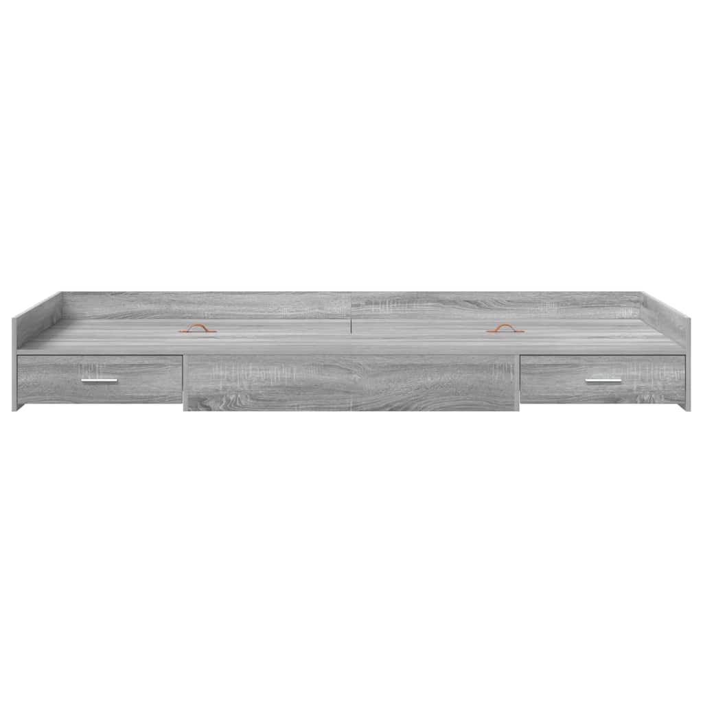 vidaXL Ramka łóżka Szary Sonoma 90 x 200 cm Materiał drewnopochodny