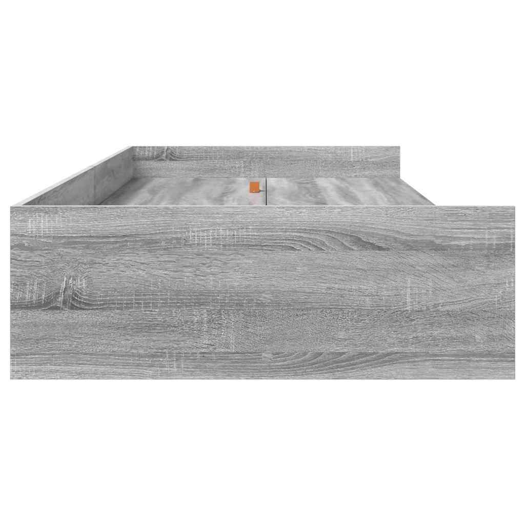 vidaXL Ramka łóżka Szary Sonoma 90 x 200 cm Materiał drewnopochodny