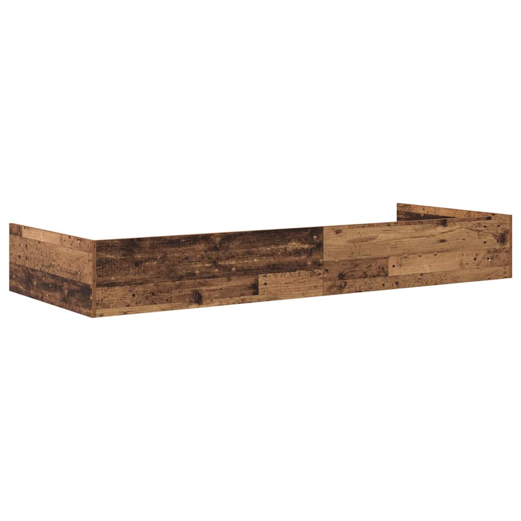 vidaXL Ramka łóżka Stare drewno 90 x 200 cm Materiał drewnopochodny