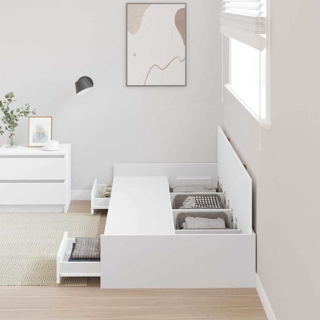 vidaXL Ramka łóżka Biały 80 x 200 cm Materiał drewnopochodny