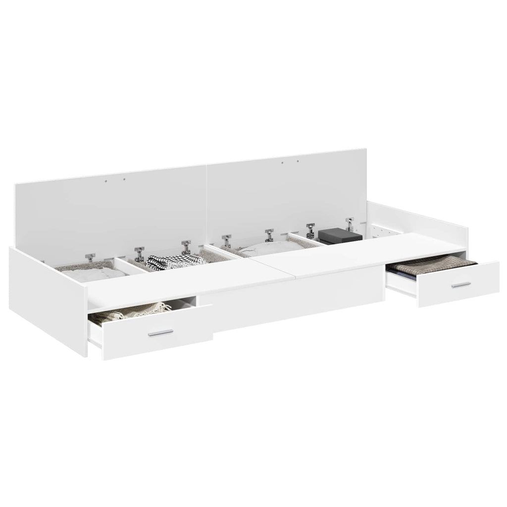 vidaXL Ramka łóżka Biały 80 x 200 cm Materiał drewnopochodny