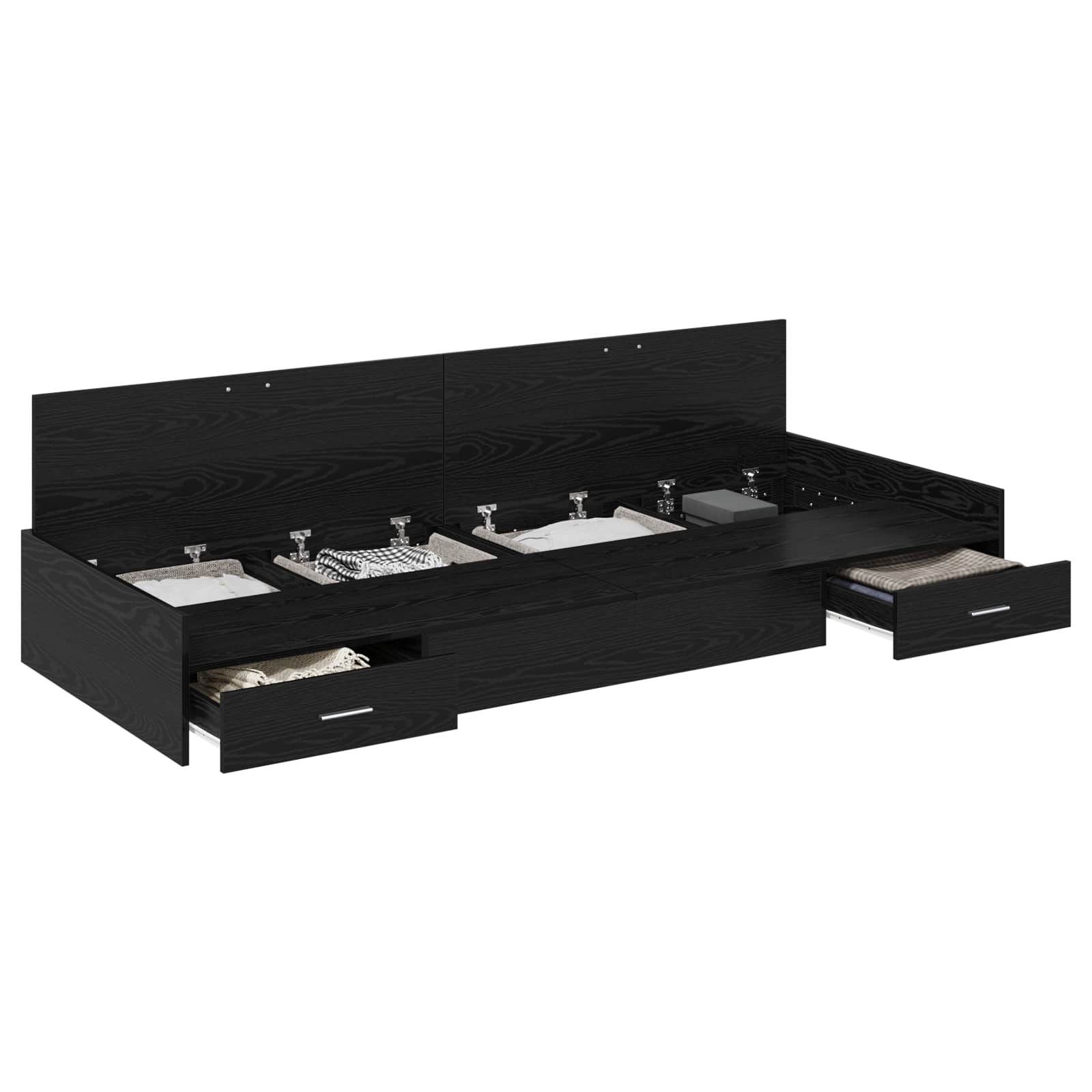 vidaXL Ramka łóżka Czarny Dąb 80 x 200 cm Materiał drewnopochodny