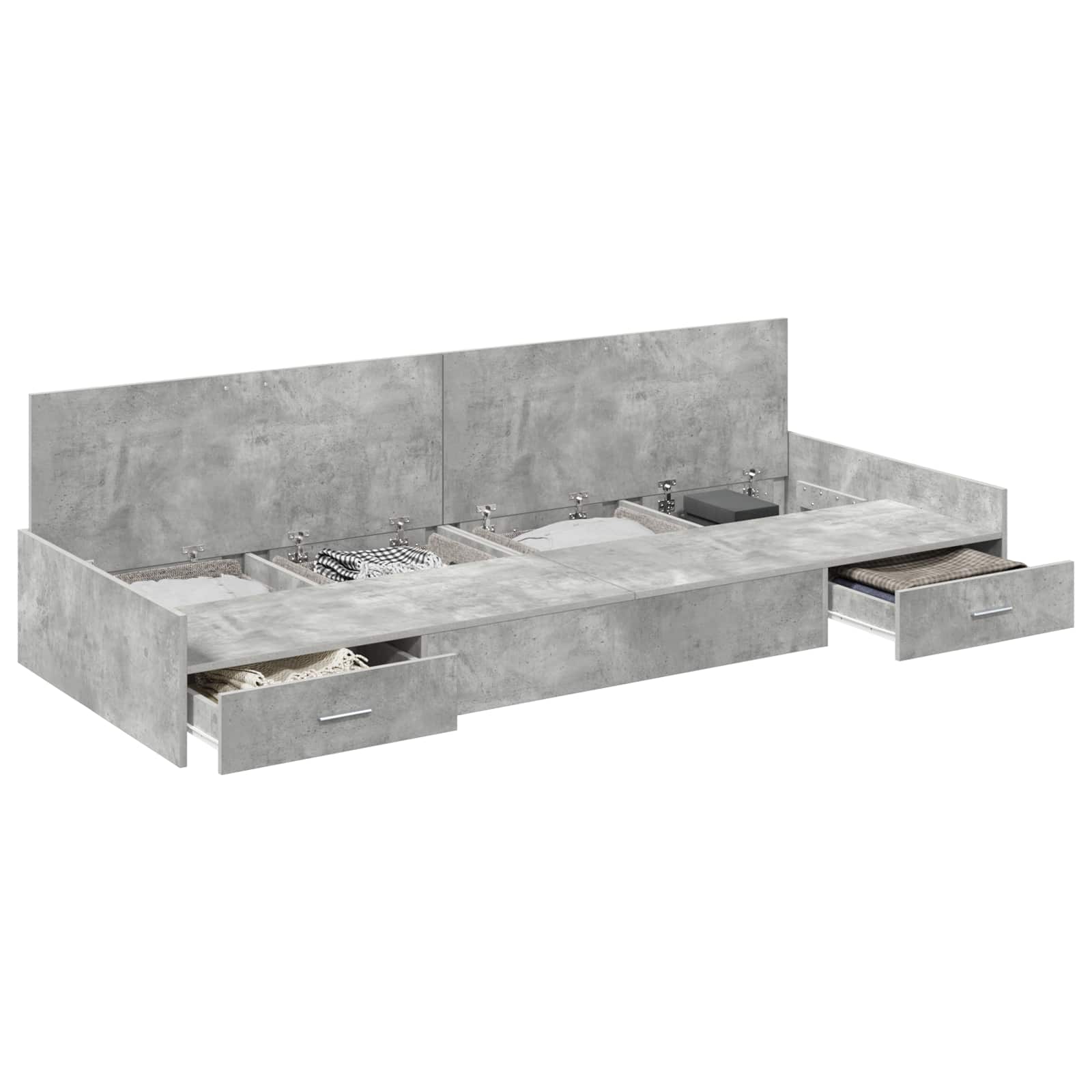 vidaXL Ramka łóżka Betonowy szary 80 x 200 cm Materiał drewnopochodny