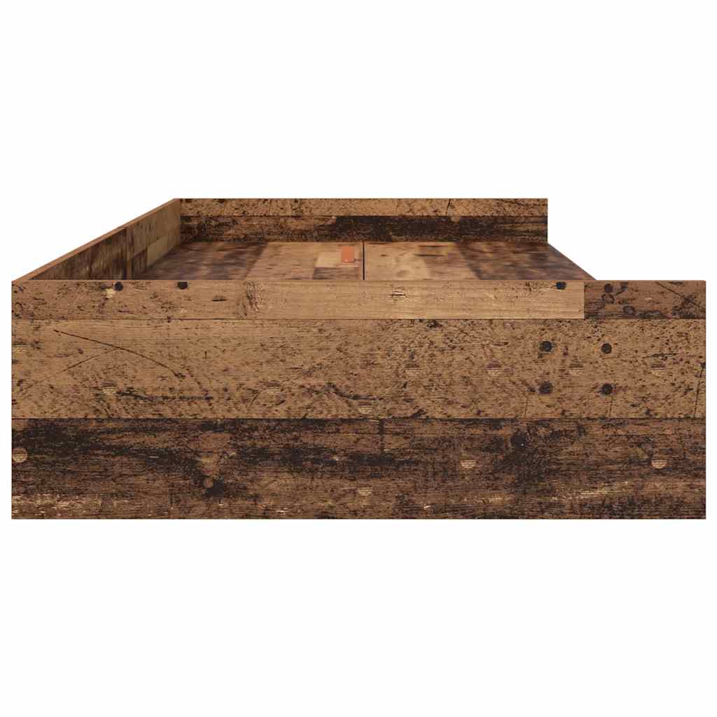 vidaXL Ramka łóżka Stare drewno 80 x 200 cm Materiał drewnopochodny