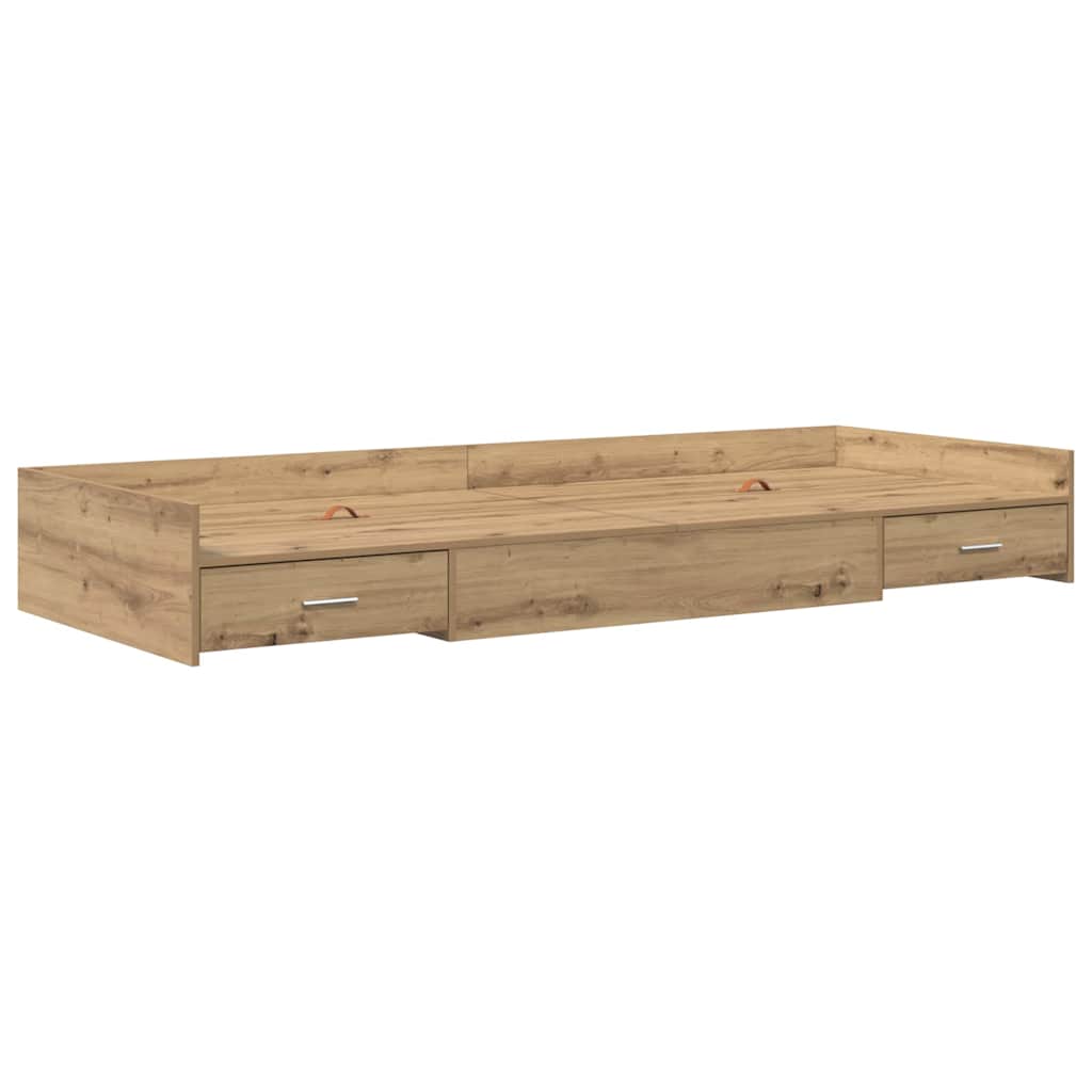 vidaXL Ramka łóżka Z zagłówkiem Dąb rzemieślniczy 80 x 200 cm