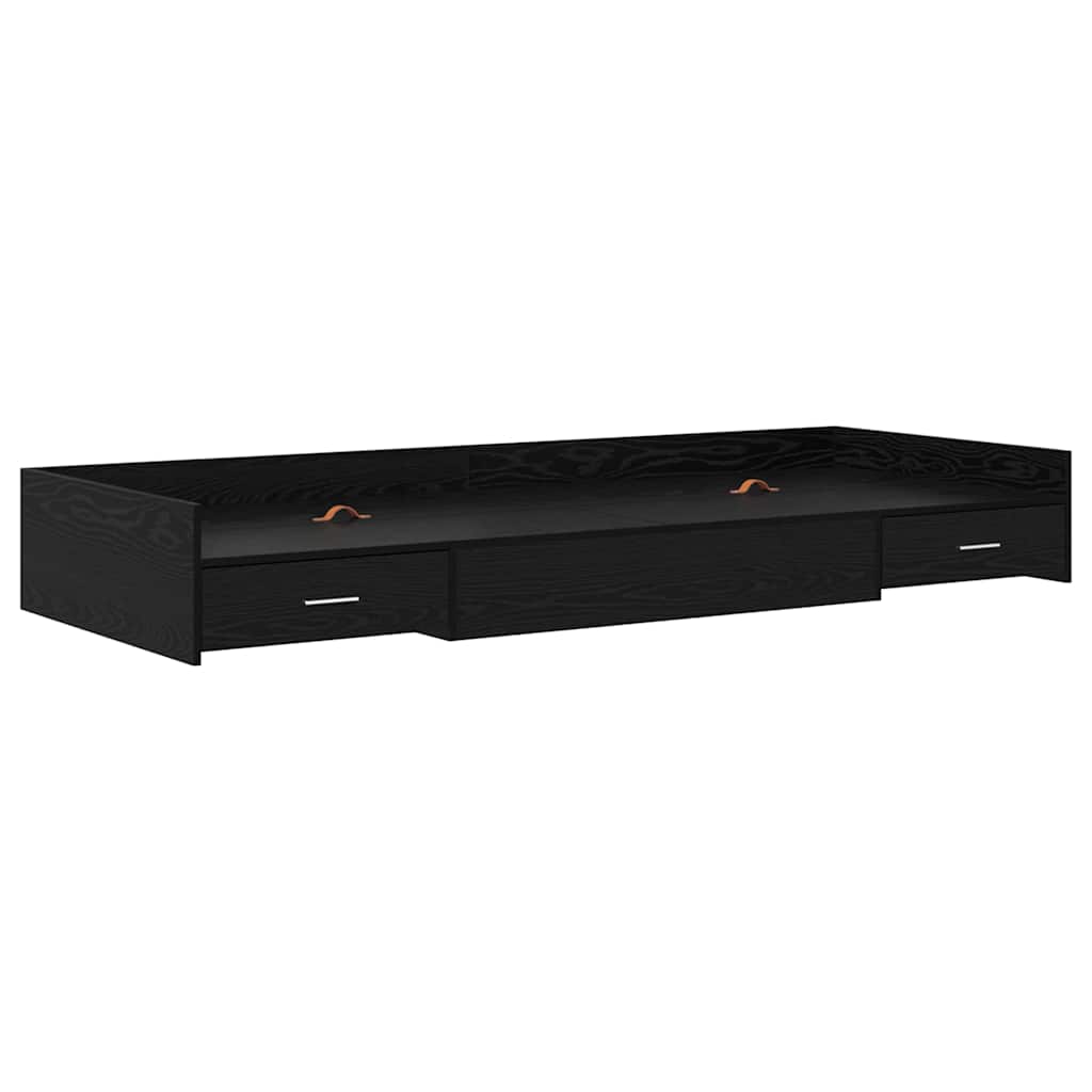 vidaXL Ramka łóżka Czarny Dąb 90 x 190 cm Materiał drewnopochodny