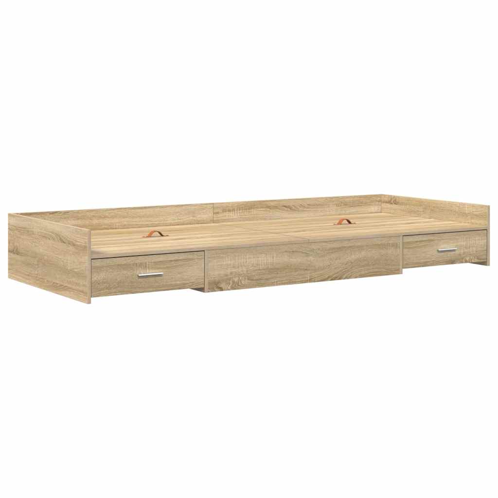 vidaXL Ramka łóżka Dąb Sonoma 90 x 190 cm Materiał drewnopochodny