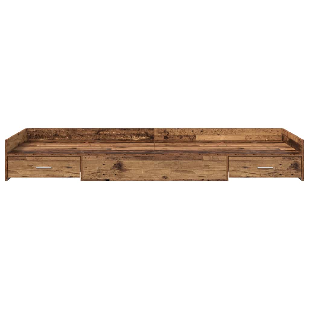 vidaXL Ramka łóżka Stare drewno 90 x 190 cm Materiał drewnopochodny