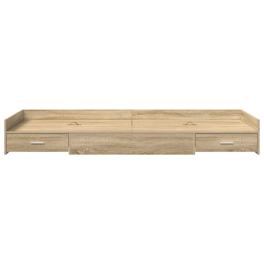 vidaXL Ramka łóżka Dąb Sonoma 75 x 190 cm Materiał drewnopochodny