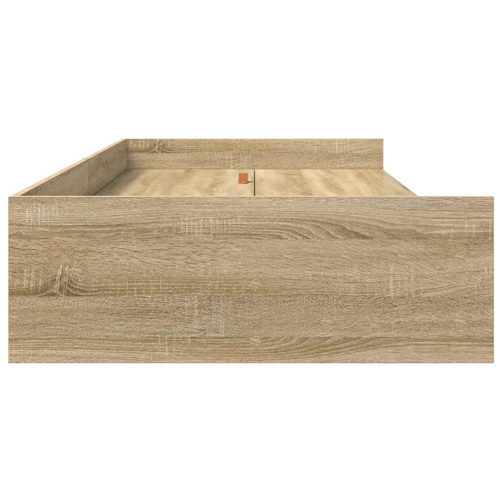 vidaXL Ramka łóżka Dąb Sonoma 75 x 190 cm Materiał drewnopochodny