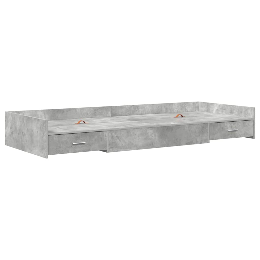 vidaXL Ramka łóżka Betonowy szary 75 x 190 cm Materiał drewnopochodny