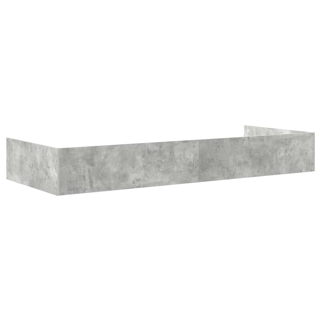 vidaXL Ramka łóżka Betonowy szary 75 x 190 cm Materiał drewnopochodny