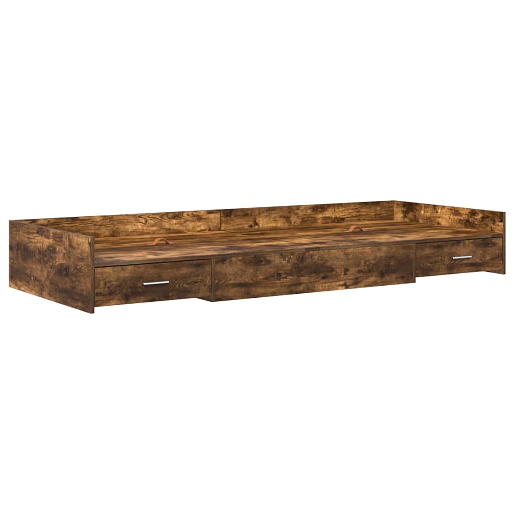 vidaXL Ramka łóżka Dąb wędzony 75 x 190 cm Materiał drewnopochodny