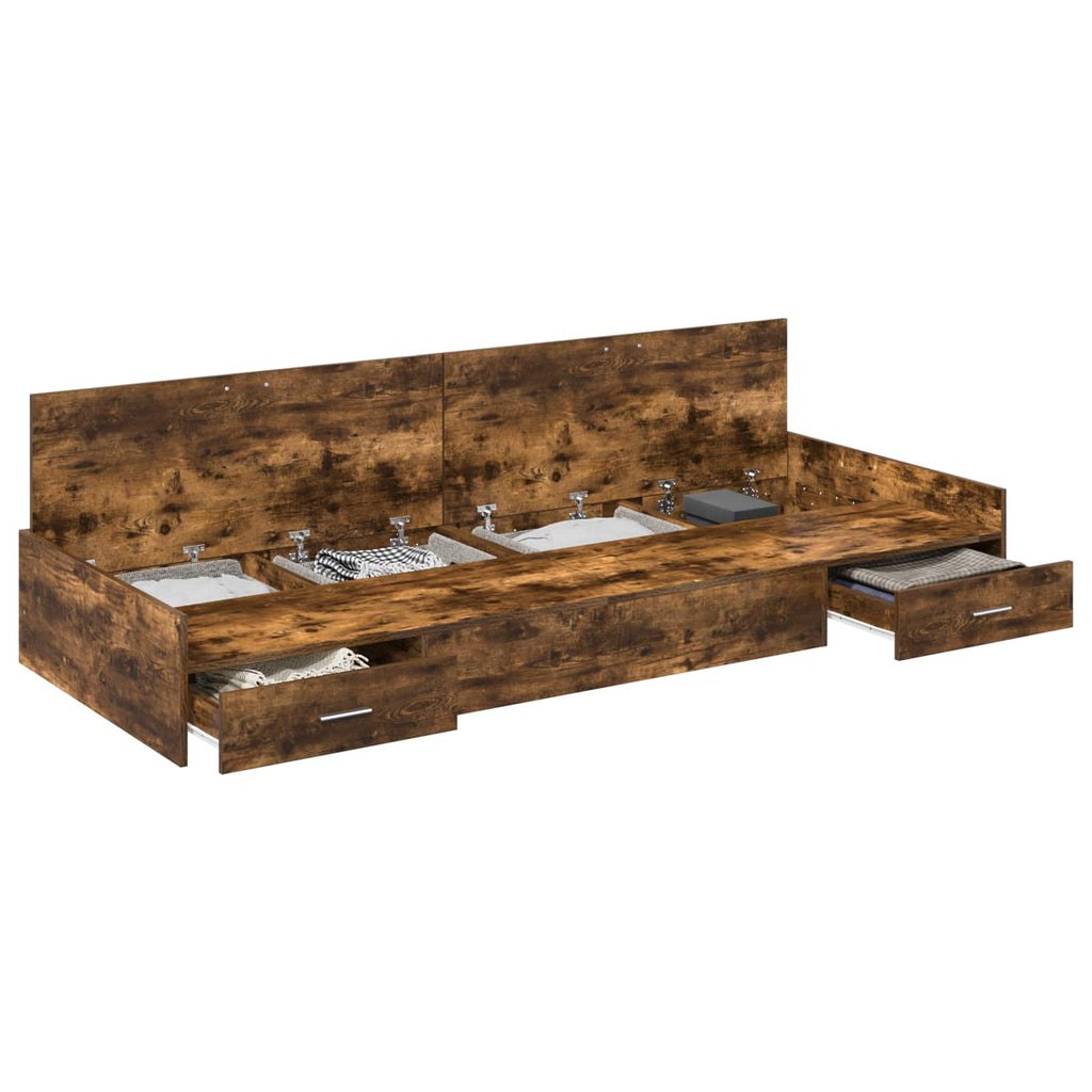 vidaXL Ramka łóżka Stare drewno 75 x 190 cm Materiał drewnopochodny