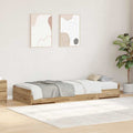 vidaXL Ramka łóżka Z zagłówkiem Dąb rzemieślniczy 75 x 190 cm