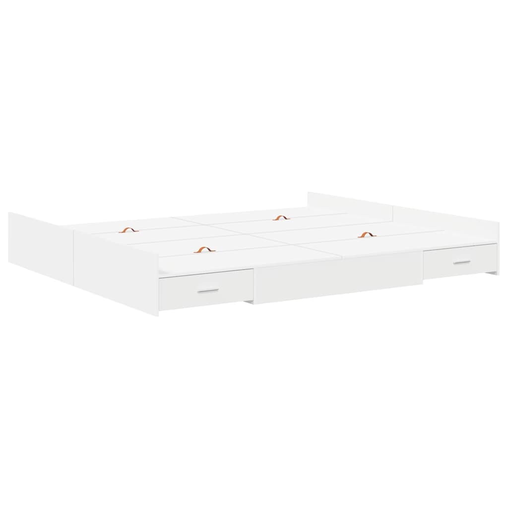 vidaXL Rama łóżka z miejscem na przechowywanie Biały 200 x 200 cm