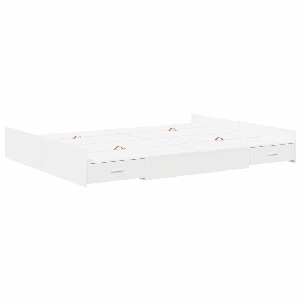 vidaXL Rama łóżka z miejscem na przechowywanie Biały 160 x 200 cm