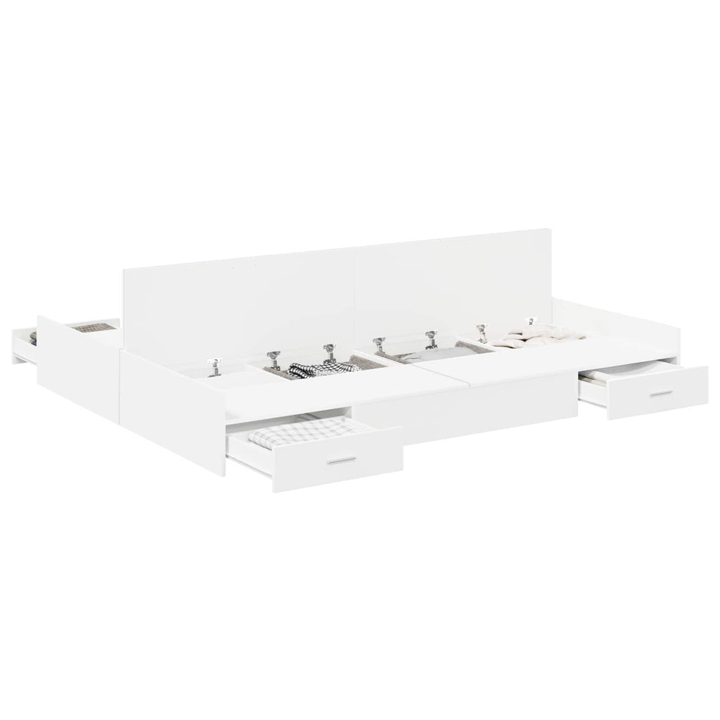 vidaXL Rama łóżka z miejscem na przechowywanie Biały 150 x 200 cm