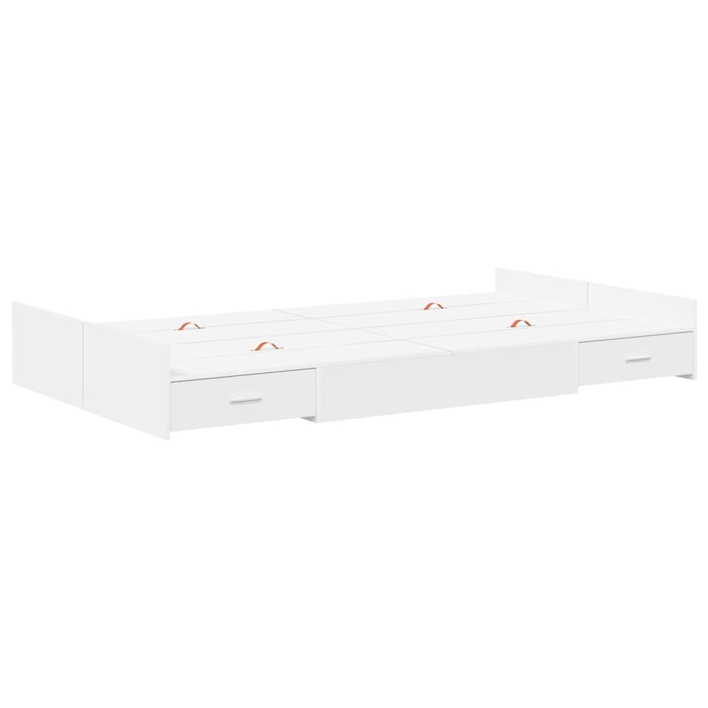 vidaXL Rama łóżka z miejscem na przechowywanie Biały 120 x 200 cm