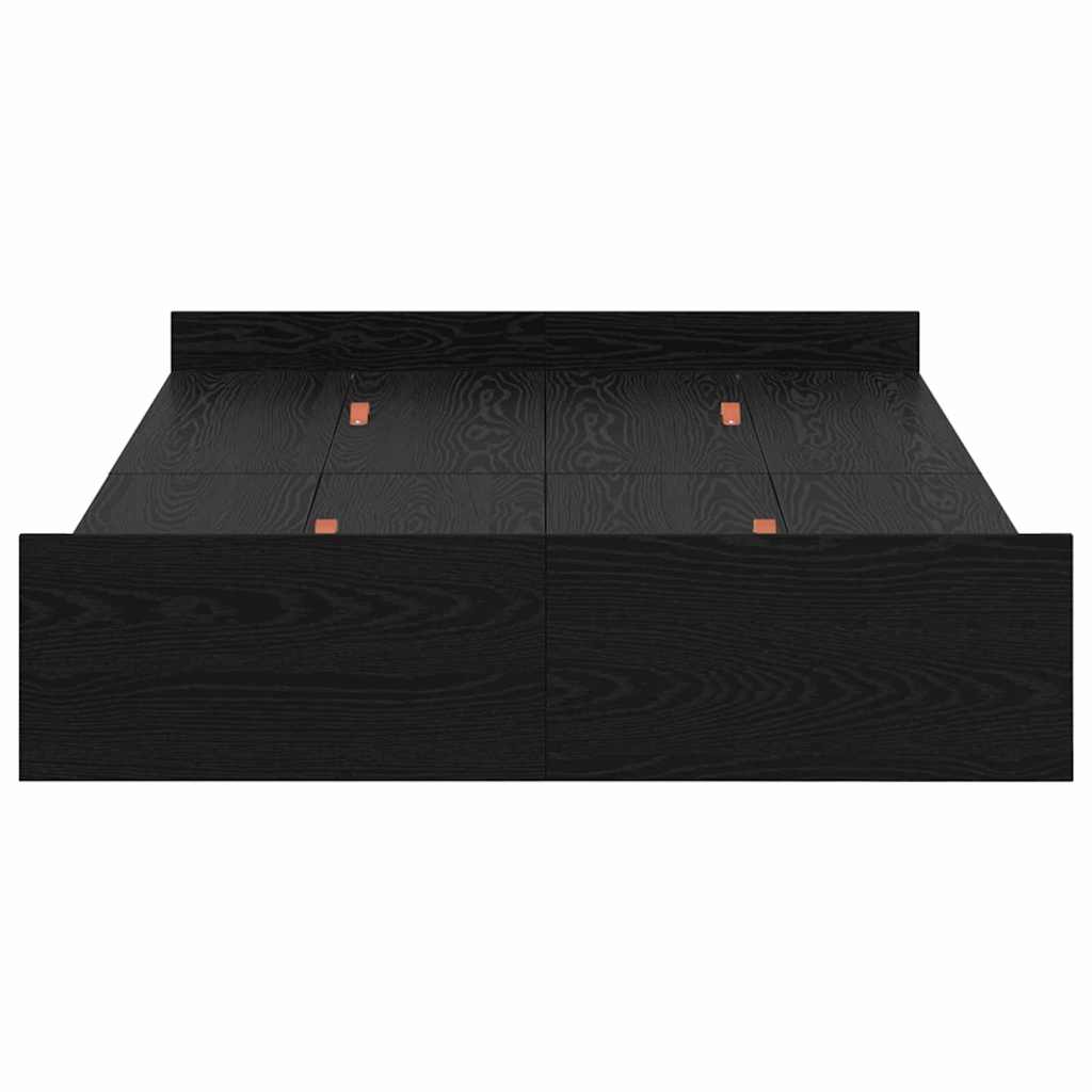 vidaXL Rama łóżka z miejscem na przechowywanie Czarny Dąb 120 x 200 cm