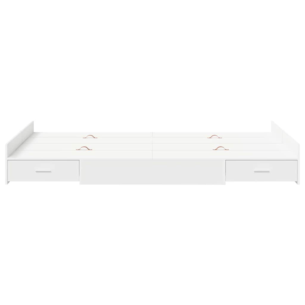 vidaXL Rama łóżka z miejscem na przechowywanie Biały 120 x 190 cm