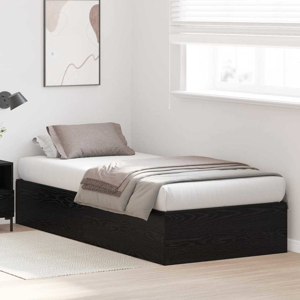 vidaXL Rama łóżka z miejscem na przechowywanie Czarny Dąb 80 x 200 cm
